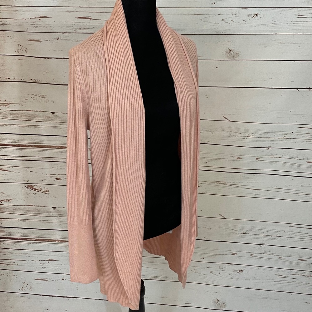 Leith Pink Ribbed Cardigan Size Small